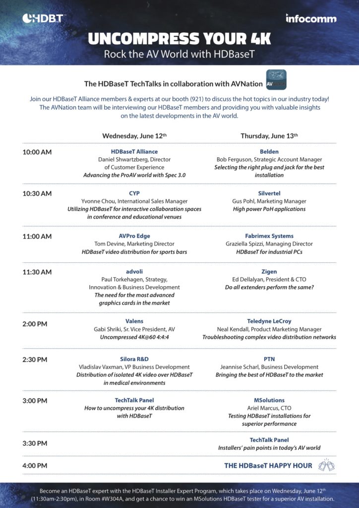 Tech Talk Schedule at InfoComm 2019