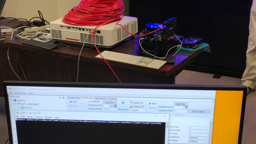 Testing UART controls of NEC Display with advoli TC1 Extreme and NEC HDBaseT OPS over 100 meters CAT cable